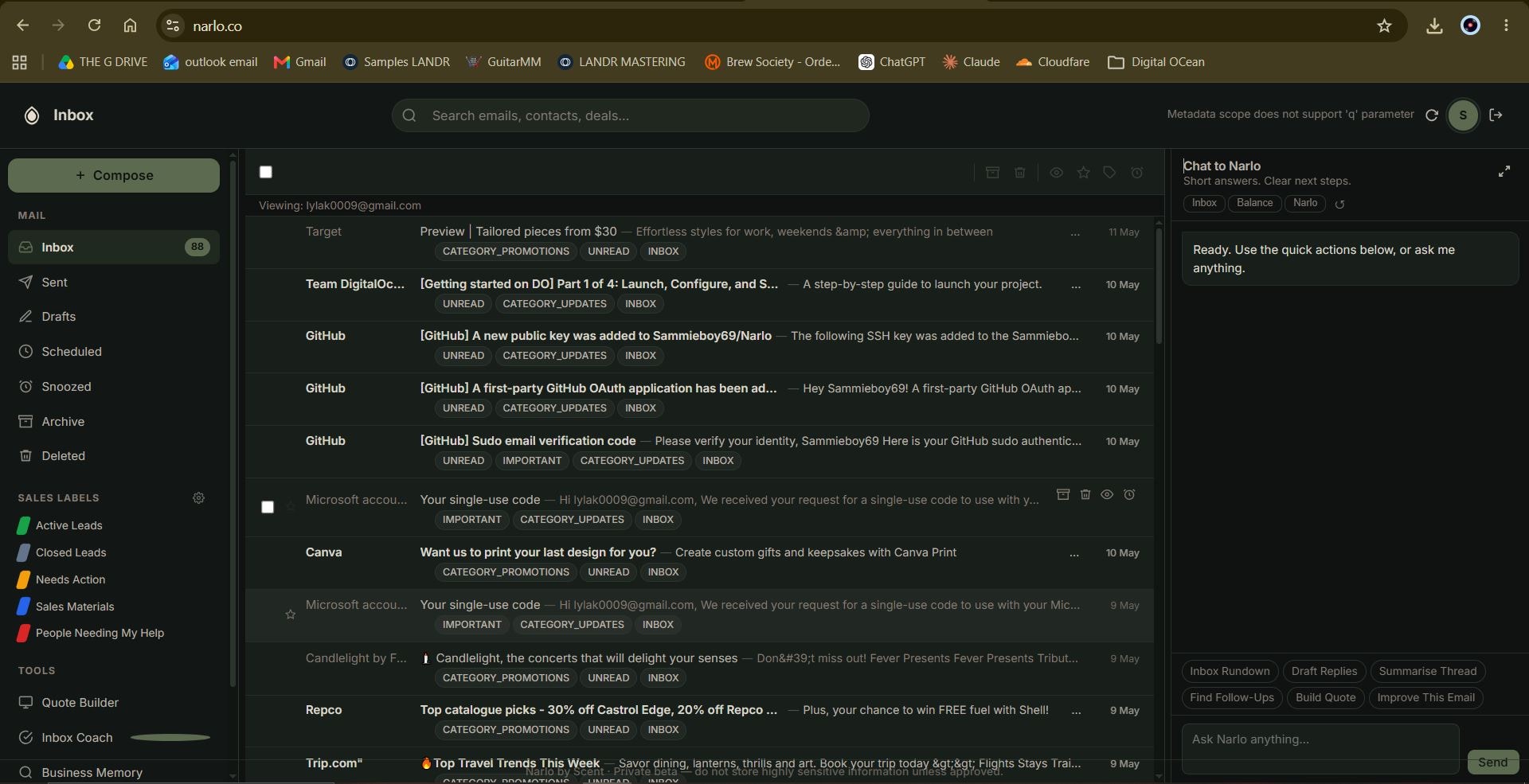 Narlo · Product Interface